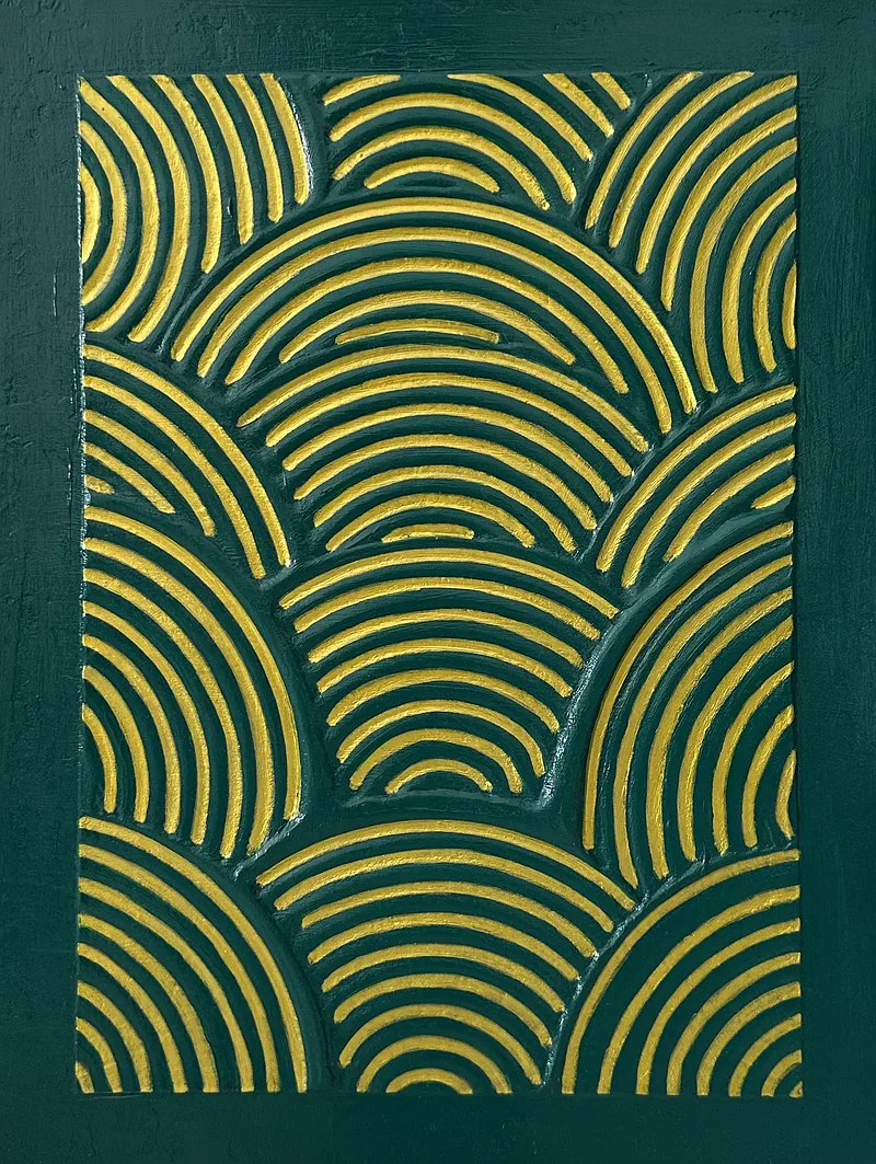 Abanico Jade y Oro