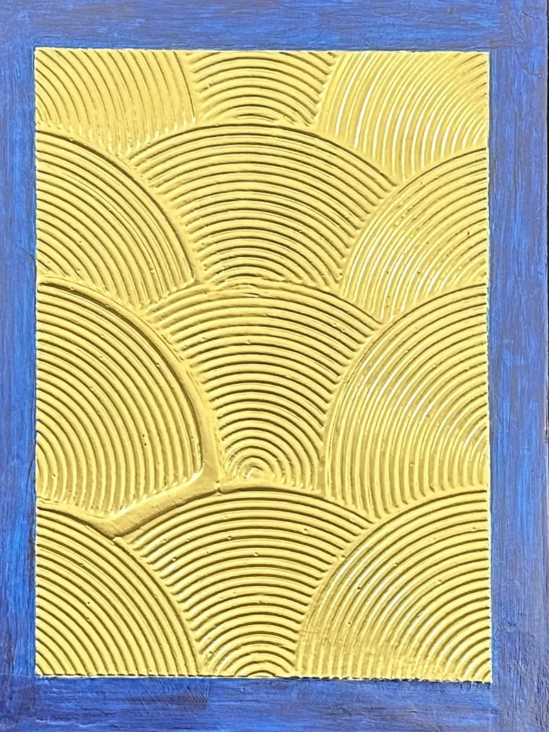 Abanico Oro, Borde Azul